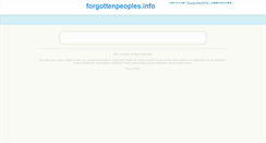 Desktop Screenshot of forgottenpeoples.info